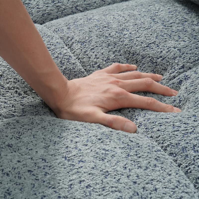 4-Seat Sectional Sofa Couch with Chaise, Tufted L-Shaped Modular Sofa with Pillows, Pocket Spring Cushions & Solid Wood Frame