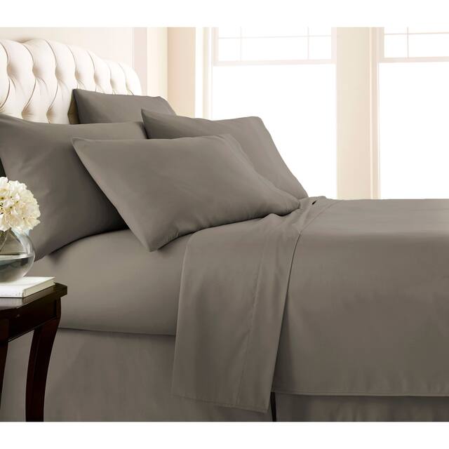 Vilano Series Extra Deep Pocket 6-piece Bed Sheet Set - Twin - Dark taupe