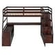 preview thumbnail 50 of 83, Loft Bed Frame wDesk and Storage Staircase, Wood Loft Bed with 7 Drawers and 2 Shelves, Kid's Loft Bed Study Bed with Staircase