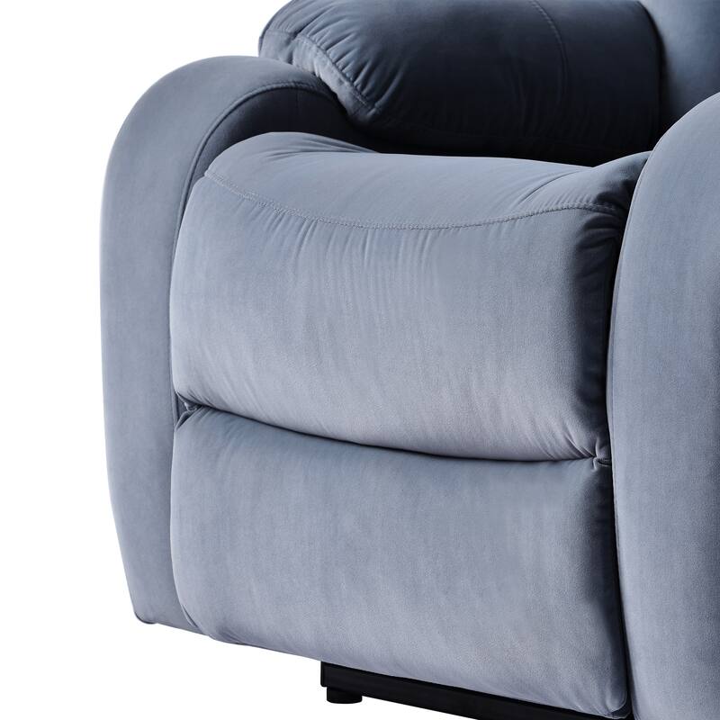 Blue Power Lift Recliner for Seniors with Remote, Anti-Skid Upholstery, Overstuffed Cushion, and Side Storage Pocket
