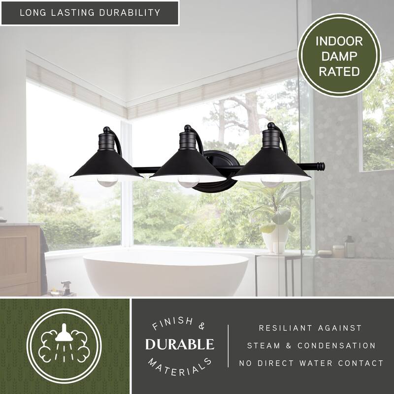 Akron 3 Light Farmhouse Barn Bathroom Vanity Fixture