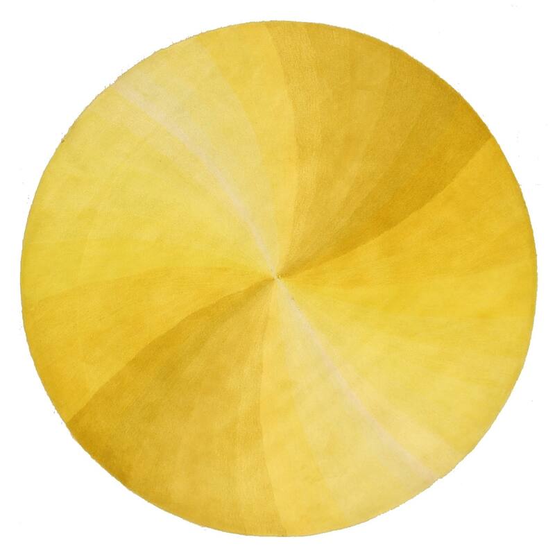 Yellow Swirl Hand-Tufted Wool Rug - Vibrant and Artistic Design