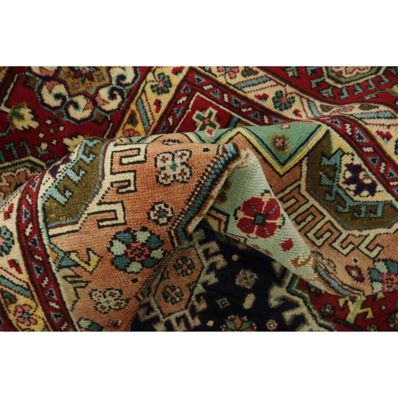 Hand Knotted Oriental 100% Wool Carpet Traditional Tribal Red Tabriz Area Rug - 10' 6'' X 7' 4''