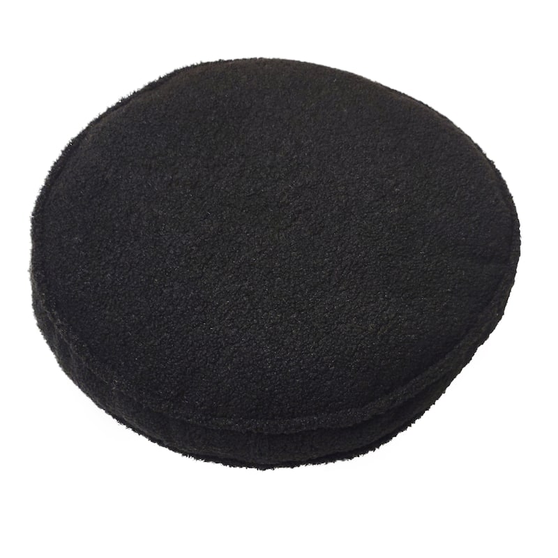 Edie At Home Fashion Basic 17" Round Velvet Decorative Pillow - Black