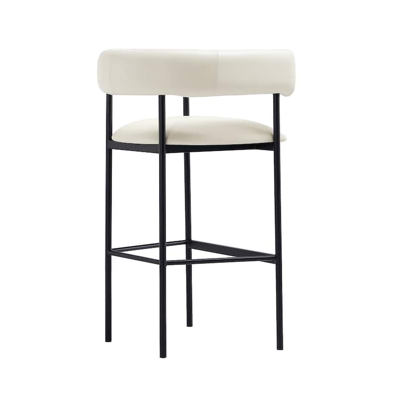 Onda Vegan Leather Metal Upholstered Barstool