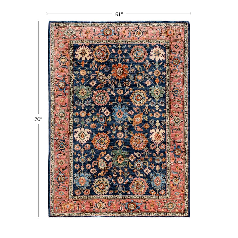 Serapi One-of-a-Kind Hand-Knotted Area Rug - Blue - 4' 3" x 5' 10"