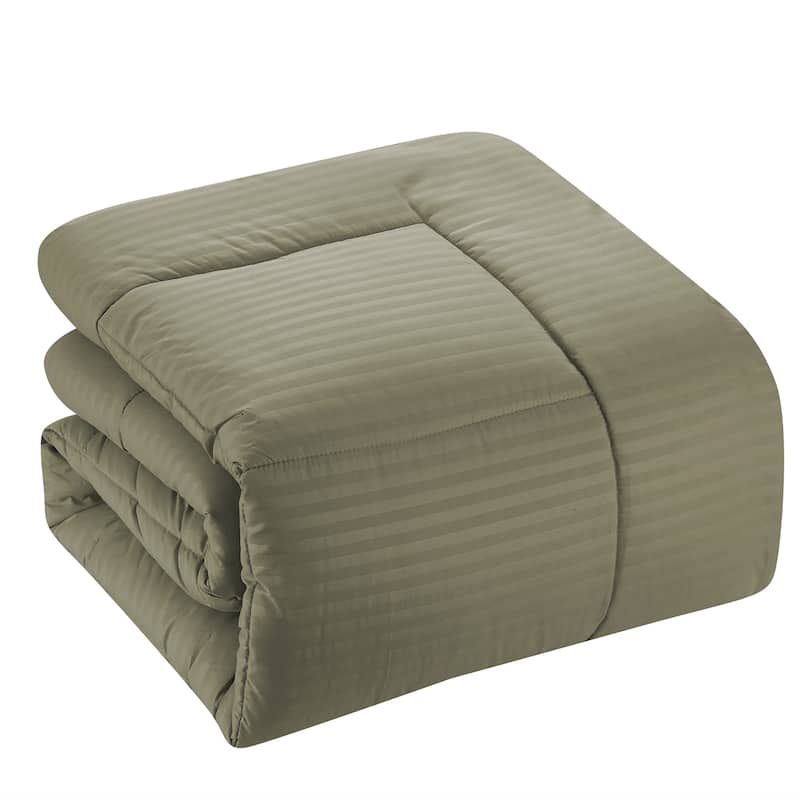Soft Dobby 8-piece Striped Down Alternative Bed-in-a-Bag Set w/ Sheets