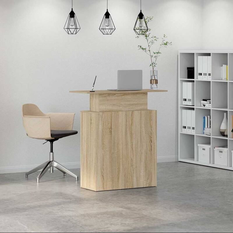 vidaXL Reception Desk Sonoma oak Engineered wood 39.4 x 15.7 x 40.9 in