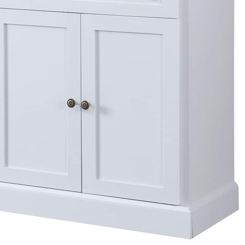 Contemporary Minimalist Wooden Sideboard with 2 Drawers and 2 Cabinets