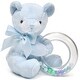 preview thumbnail 1 of 4, Bearington Baby Polky Blue 5" Plush Teddy Bear Shaker Rattle