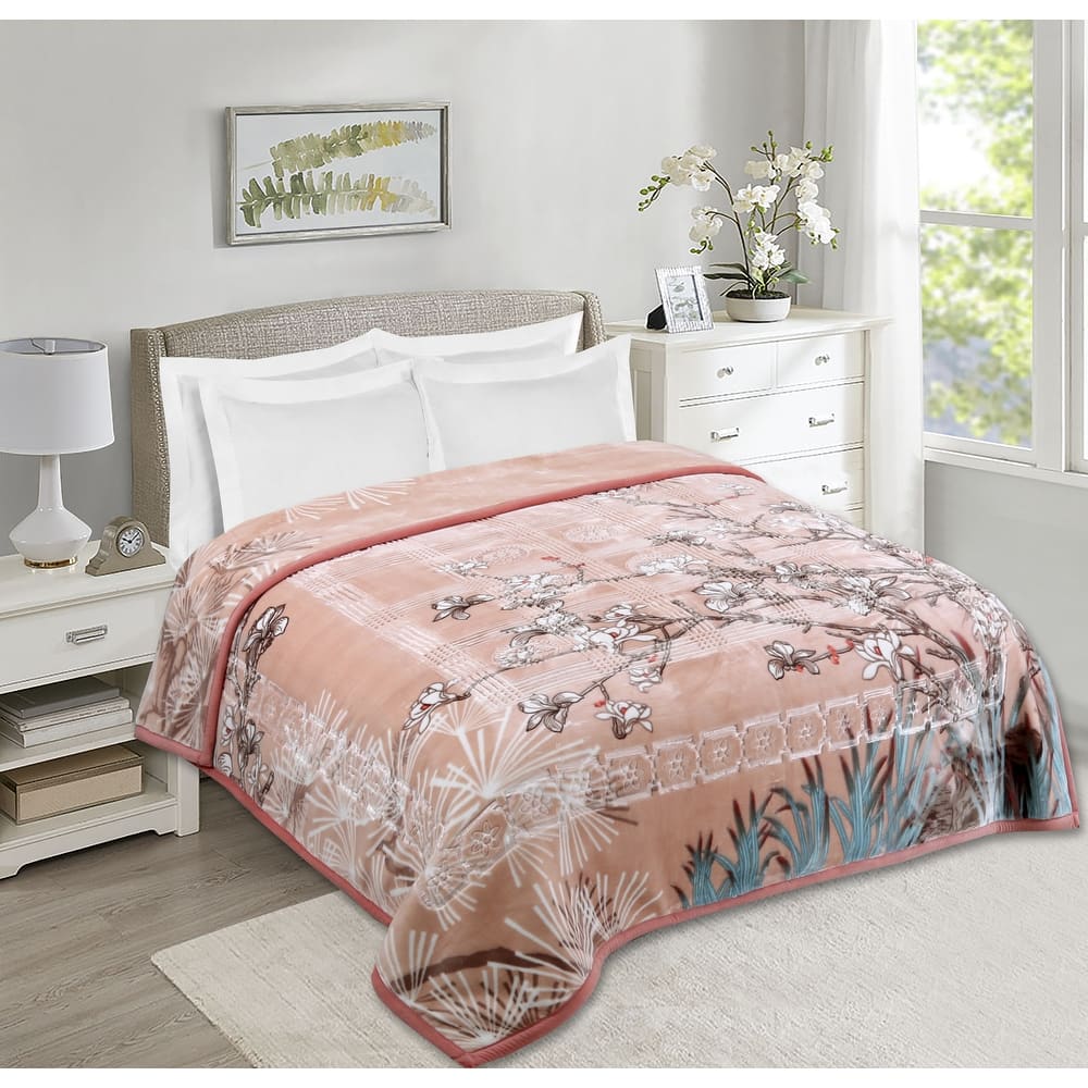 Empyrean Velvet 2 Ply Heavy Reversible Printed Raschel Blanket