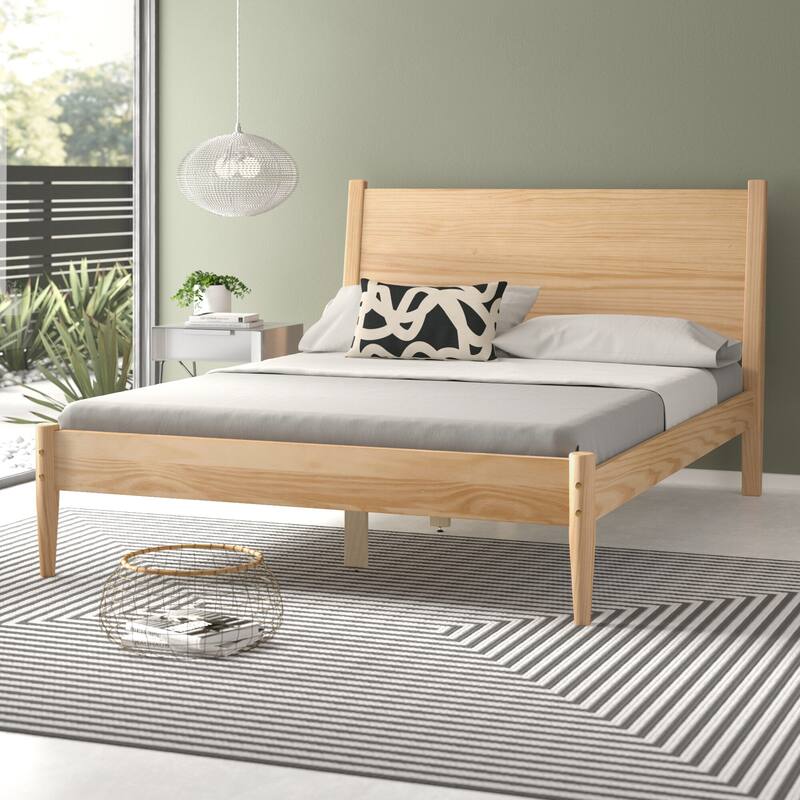 Mid-Century Panel Bed - Natural - Queen