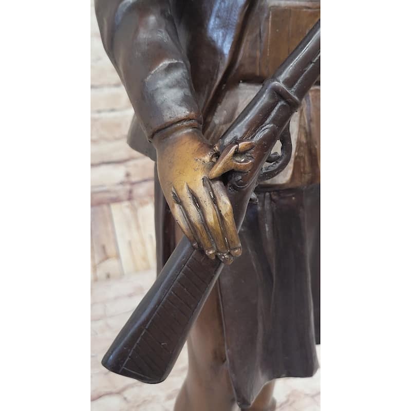 Hand Made Geronimo With Rifle By C.M Russell Bronze Sculpture Figurine