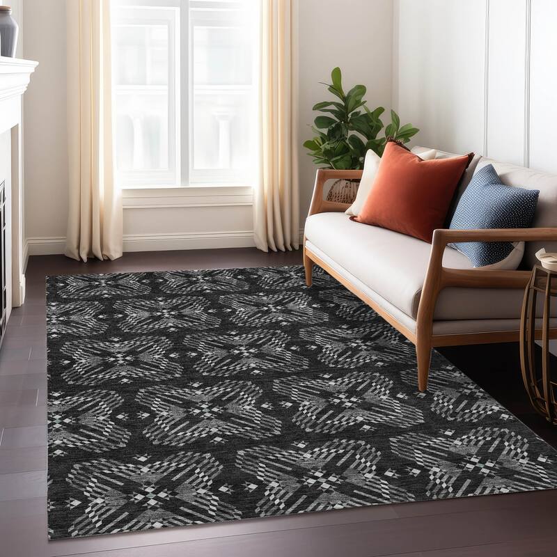 Machine Washable Indoor/ Outdoor Modern Frontenac Chantille Rug