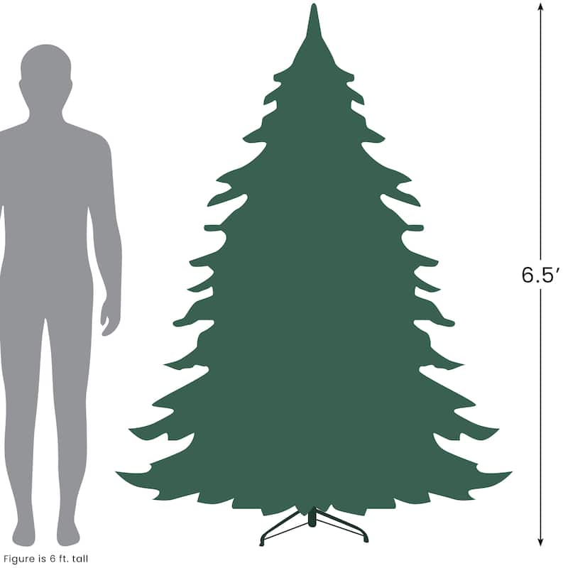 6.5' Upside Down Spruce Artificial Christmas Tree - Warm White LED - 6.5 Foot
