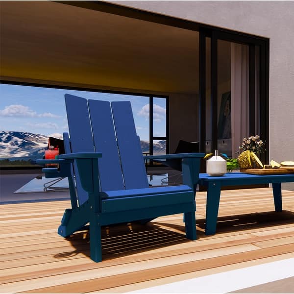 Tall Adirondack Chair 3-Piece Set Modern Outdoor Poly Resin