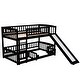 preview thumbnail 10 of 33, Twin Over Twin Low Bunk Bed with Fence and Ladder