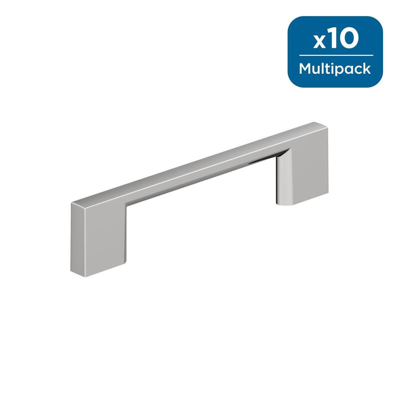 Amerock Cityscape Cabinet or Furniture Pull - 3-3/4 inch (96mm) Center-to-Center - Polished Chrome