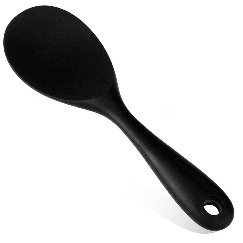 Non-stick Silicone Rice Spoon Paddle - Black