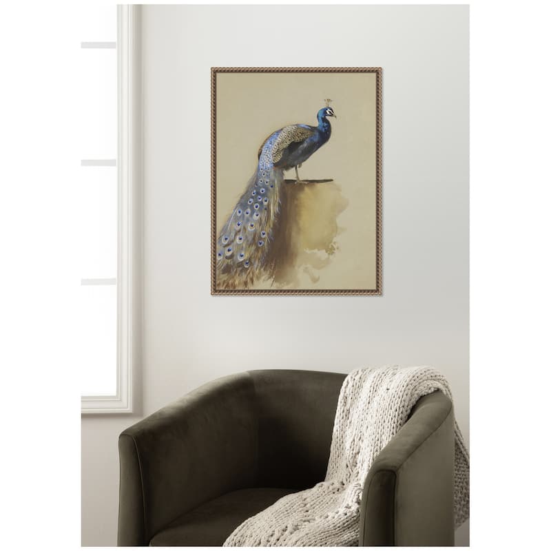Kate and Laurel Peacock no date Archibald Thorburn by Nostalgia Prints Framed Canvas Wall Art Print