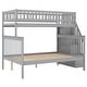 preview thumbnail 5 of 16, Twin over Full Stairway Bunk Bed with Storage, Gray