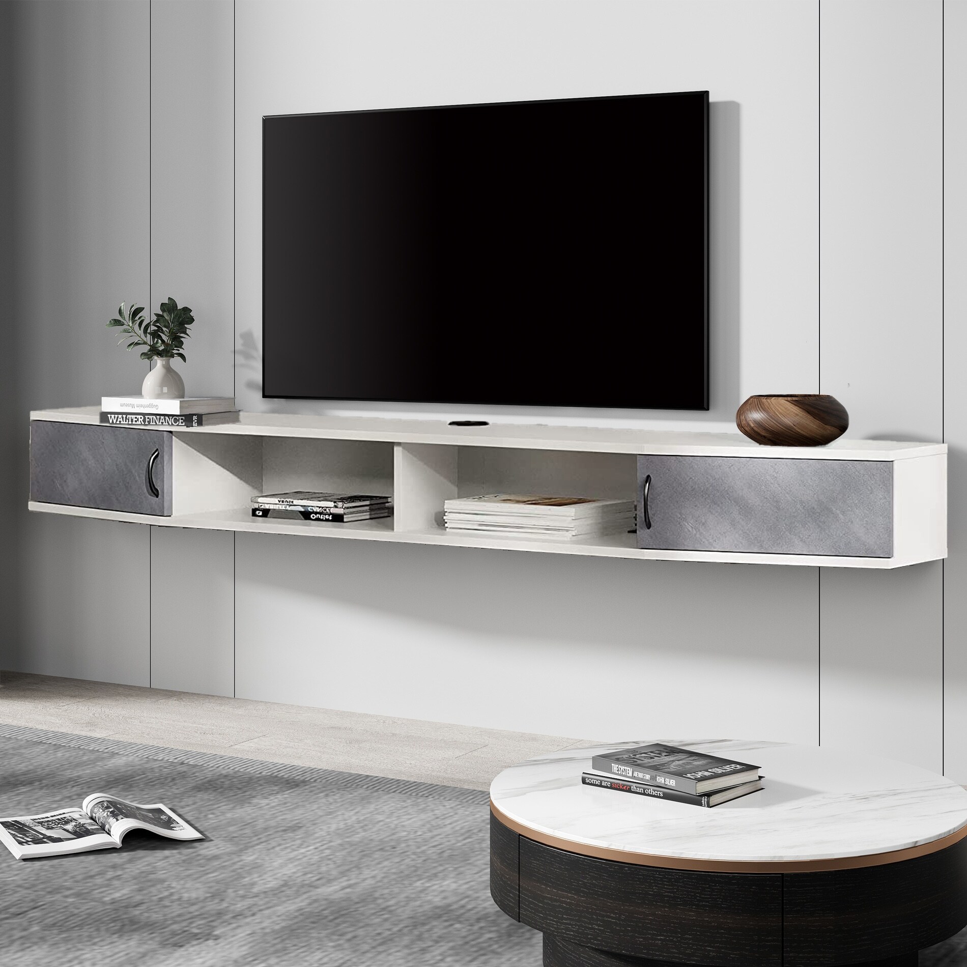 Fitueyes wall mounted media console deals