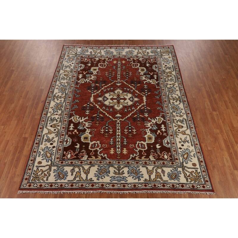 Tabriz Indian Area Rug Handmade Wool Carpet - 7'10"x 10'1"