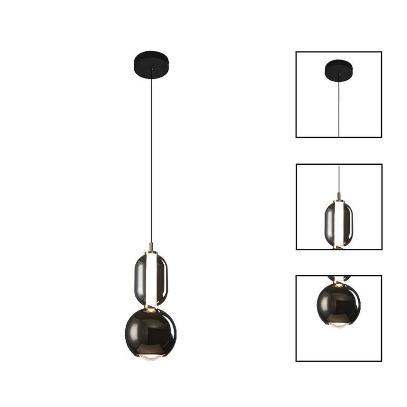 LED light fixtures black hanging light glass, metal pendant light