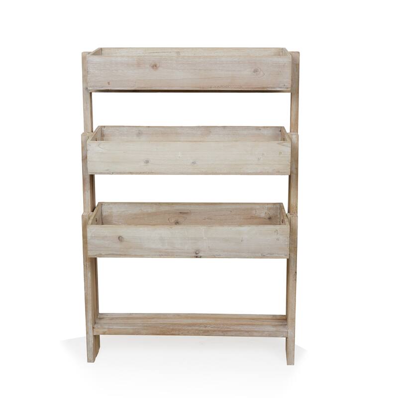 Wooden 3-Tier Movable Shelf Storage Rack