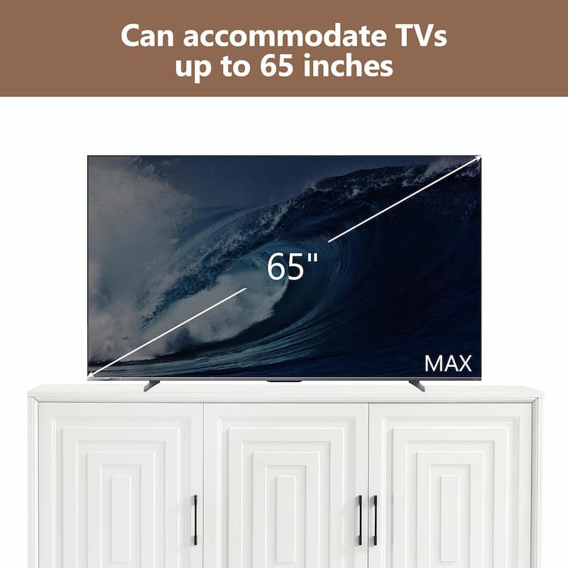 Modern Entertainment Center Media Console Cabinet with 2 Spacious Storage Spaces