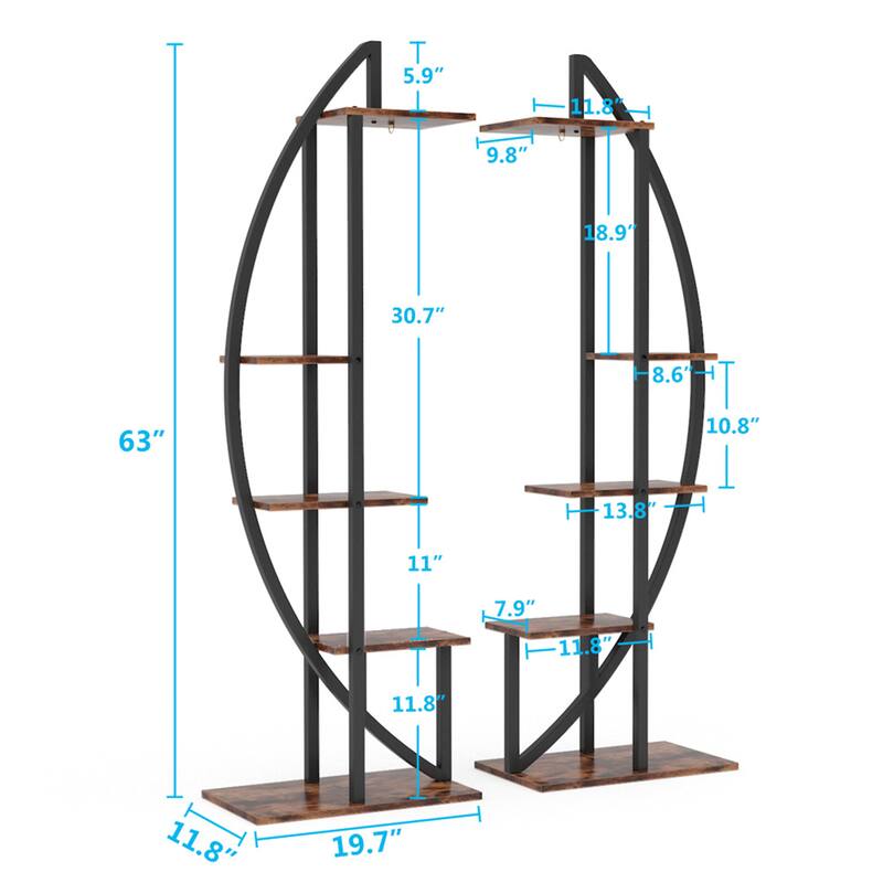 5 Tier Plant Flower Stand Rack, Pack of 2, for Indoor Garden, Balcony
