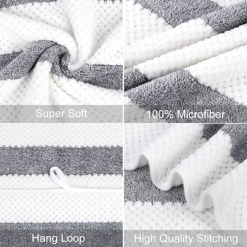 Waffle Stripe Bath Towels 30" x 60"