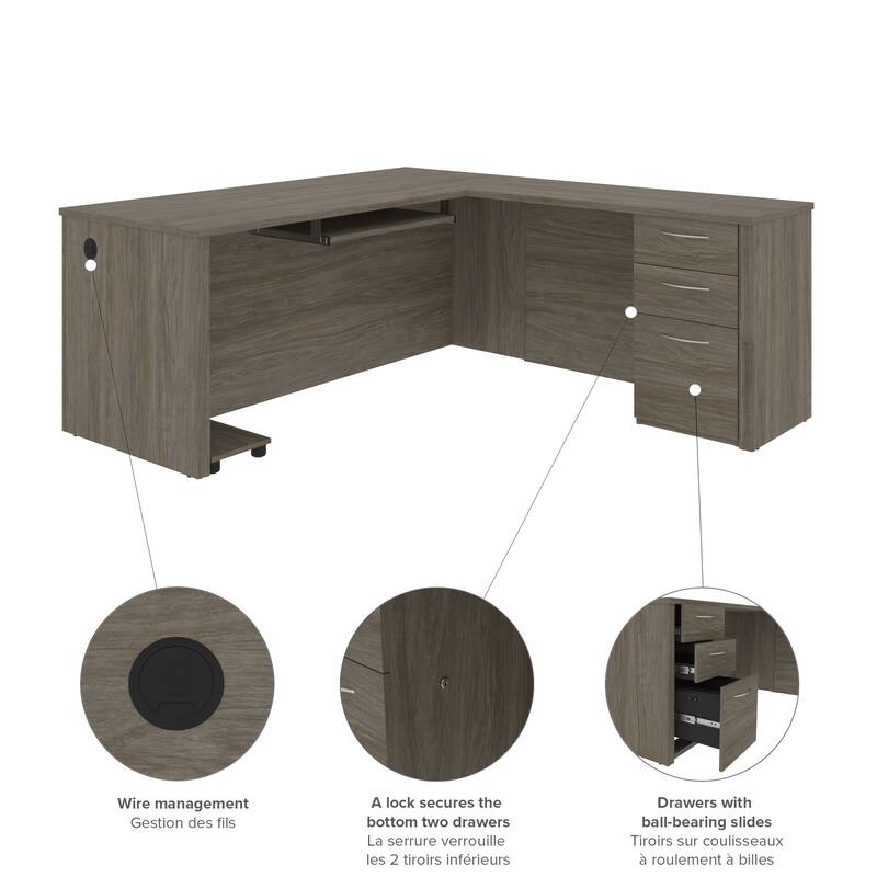 Bestar Embassy 71 inch L-shaped desk