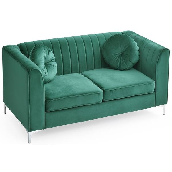 Shop Delray Velvet Tufted Loveseat Overstock 31265182