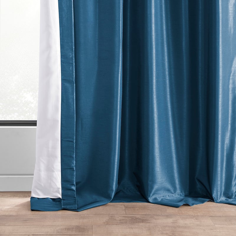 Exclusive Fabrics Vintage Textured Faux Dupioni Silk Room Darkening Curtains (1 Panel)