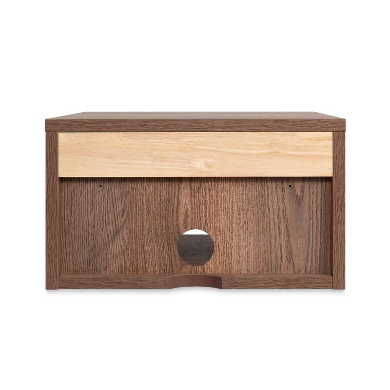 Celerie 15.71" Mid-Century Modern Floating Wall Mounted Nightstand with Soft-Close Drawer and Cable Hole, by JONATHAN Y