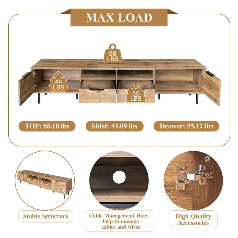 TV Stand Media Console Table with Drawers