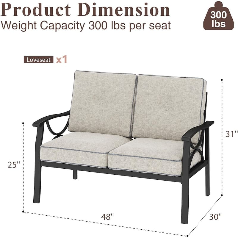 All-Weather Outdoor 2 Seats Sofa Couch