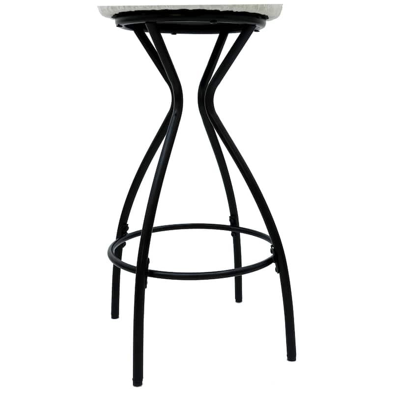 Modern Backless Bar Stools Set of 2 Round Upholstered Counter Stools for Kitchen Island Velvet Dining Chairs