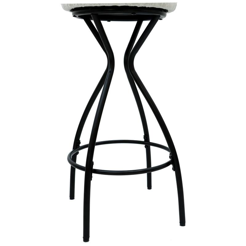 Set of 2 Boho Round Bar Stools with Metal Frame, Backless Velvet Upholstered Bar Chair for Kitchen Dining Room Pub Cafe