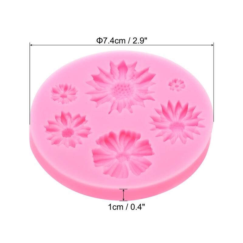 Sunflower Clay Molds, 1 Pcs Silicone Miniature Clay Molds - Pink