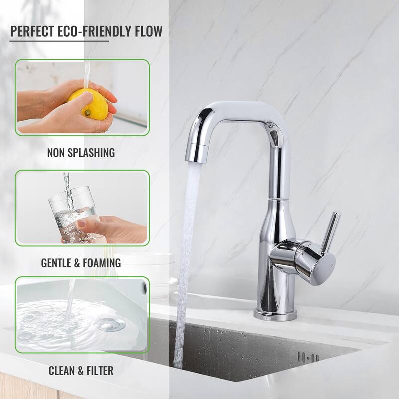 WOWOW Single Handle Bar Faucet With Swivel Spout
