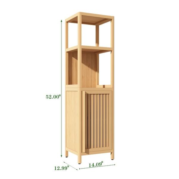 Bathroom Cabinet Bamboo Toilet Storage Box Rectangle Locker Bathroom ...