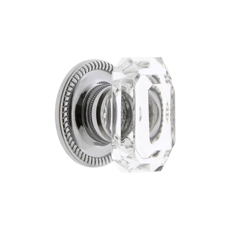 Grandeur BAGU-KNOB-NEWP-SM Baguette 1-9/16" Glam Emerald Cut Crystal - Bright Chrome
