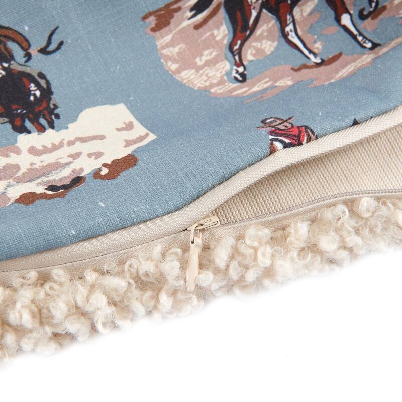 Tasha Polizzi for Paseo Road Western Design Teddy-Backed Bouclé Plush Pillow, 18" x 18"