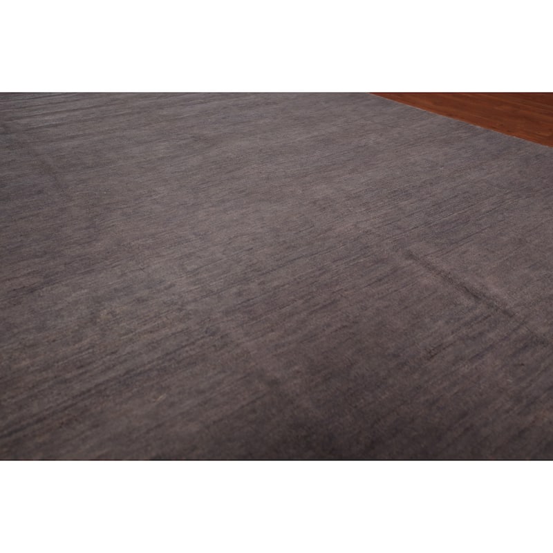Gray Modern Gabbeh Oriental Area Rug Hand-Knotted Wool Carpet - 6'10" x 9'6"