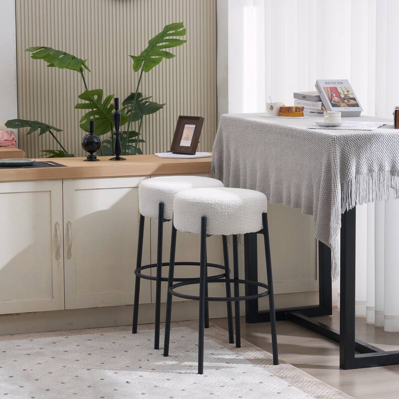 30" Tall, Round High Bar Stools, Set of 2