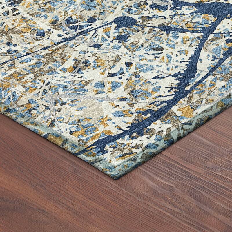 Machine Washable Indoor/ Outdoor Modern Splatter Chantille Rug