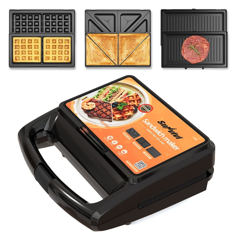 800W 3 in 1 Sandwich Maker