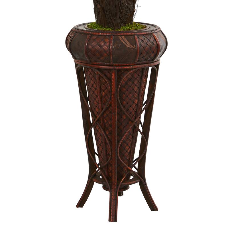 4ft Cycas Artificial Tree in Decorative Stand with UV Resistant Green Fronds for Bedroom or Indoor Tropical Style